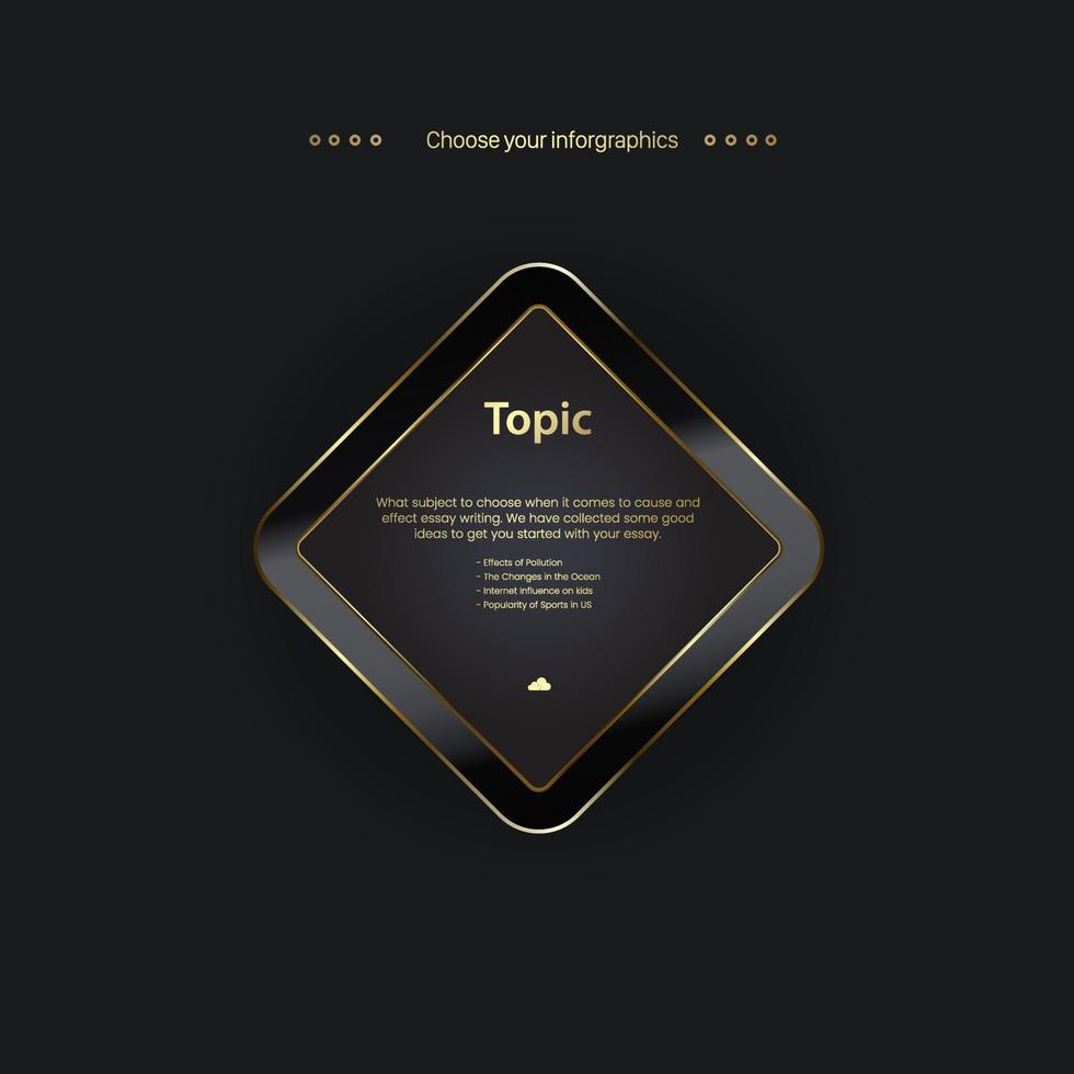 A Gold OPtion buttons template design for chart objest style and llevel illustration for business and finance template vector