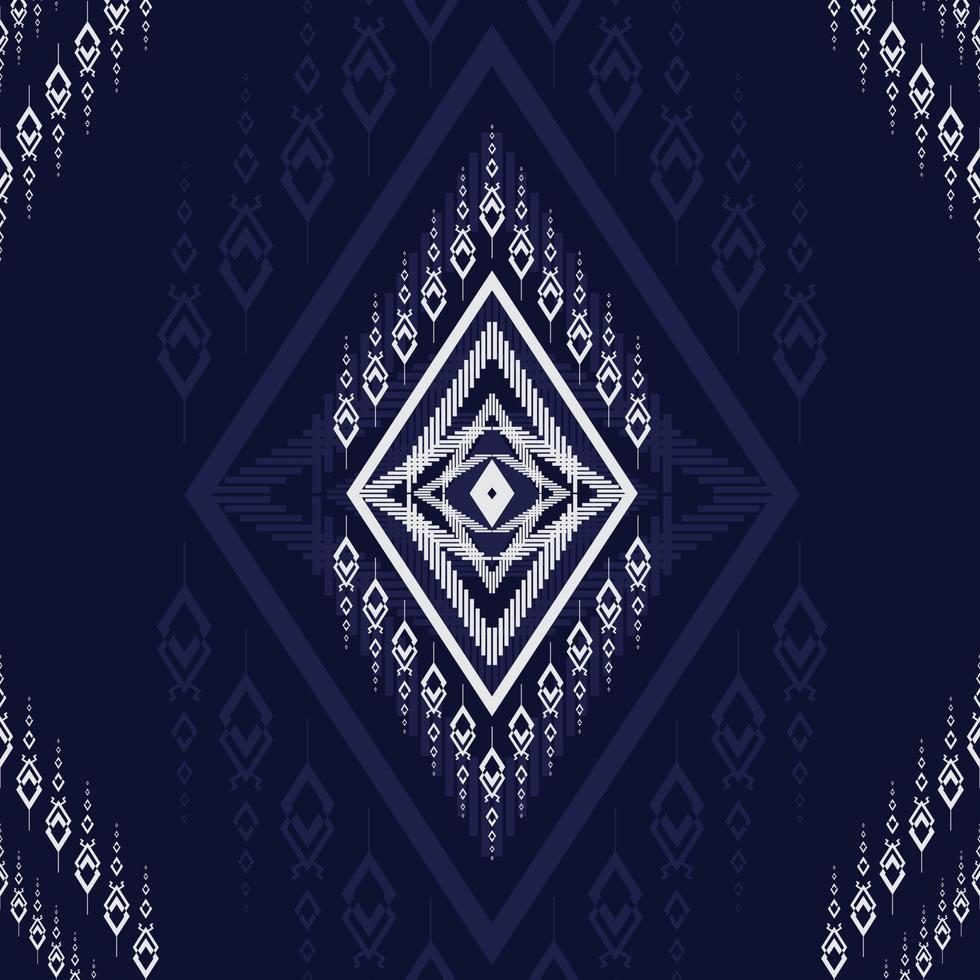 Geometric ethnic pattern traditional Texture design and Dark blue pattern for carpet,wallpaper,clothing,wrapping,Batik,fabric,clothes, Fashion, in Vector illustration embroidery style