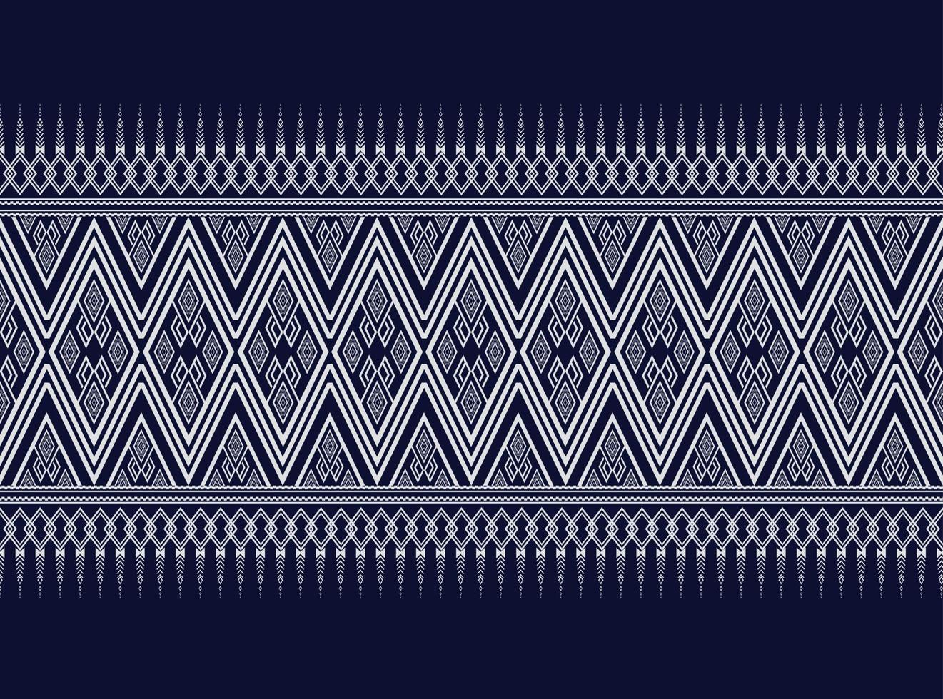 patrón étnico geométrico azul oscuro para fondo o papel pintado y ropa, falda, alfombra, papel pintado, ropa, envoltura, batik, tela, ropa, con vector de triángulo azul oscuro, ilustración