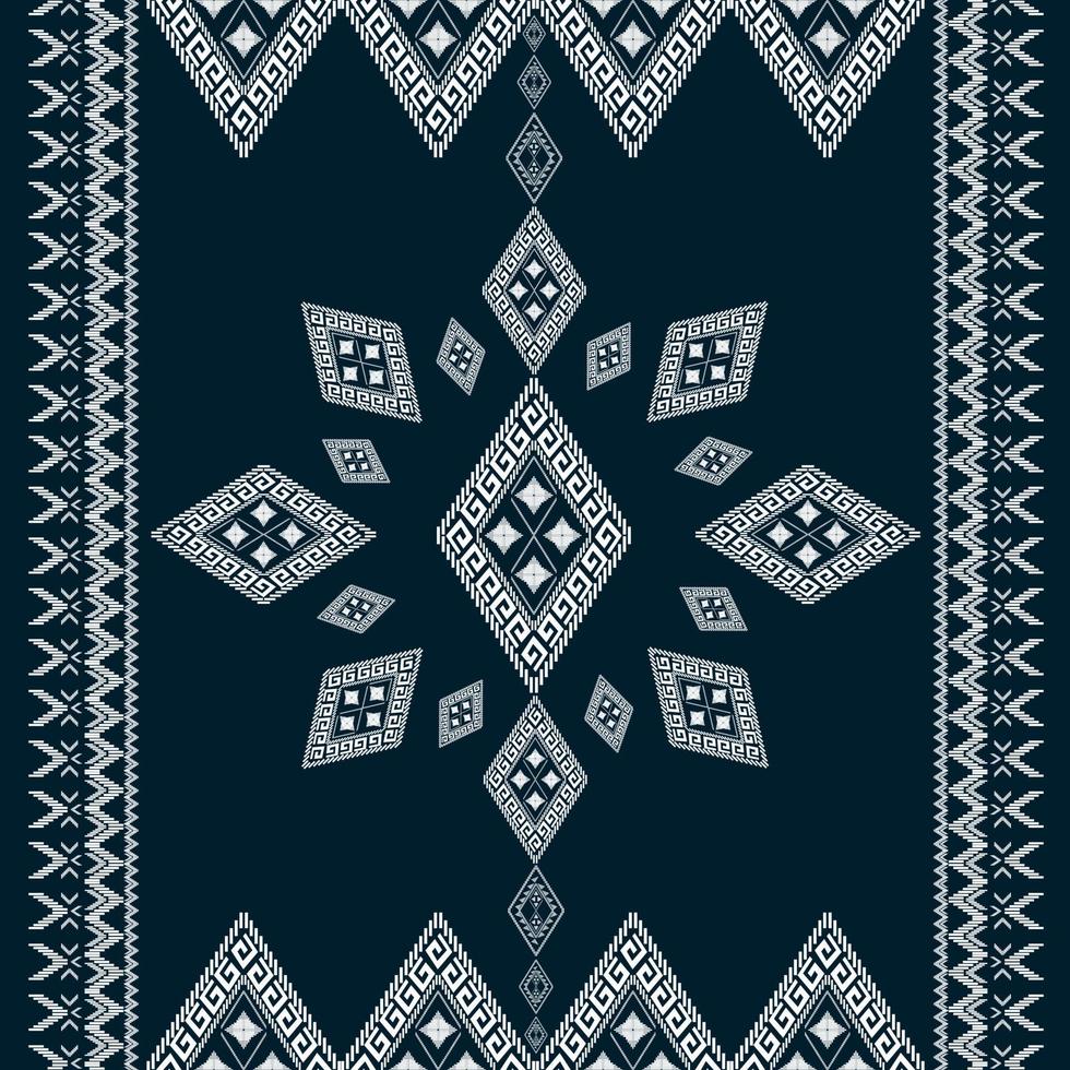 DARK blue Geometric ethnic oriental pattern traditional Design and Geometric ethnic pattern design for background and wallpaper and used in background design vector