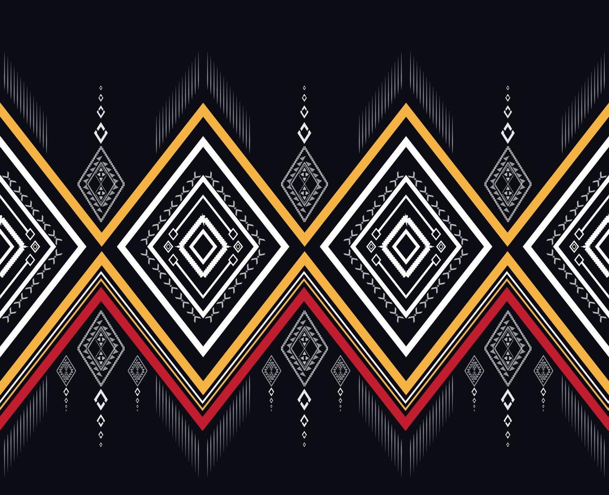 Geometric ethnic pattern traditional Design Pattern used for skirt,carpet,wallpaper,clothing,wrapping,Batik,fabric,clothes, Fashion, DARK Vector illustration embroidery texture style