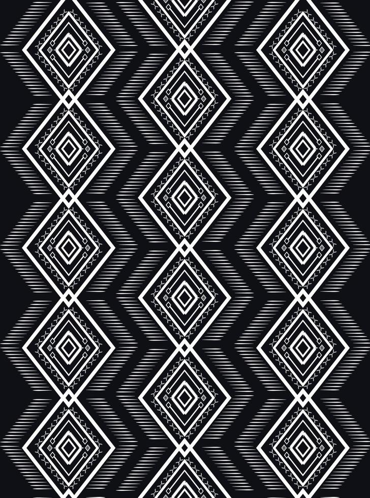 patrón étnico geométrico diseño tradicional utilizado en fondo, alfombra, papel pintado, ropa, envoltura, batik, tela, sarong, diseño de estilo de bordado de ilustración vectorial vector
