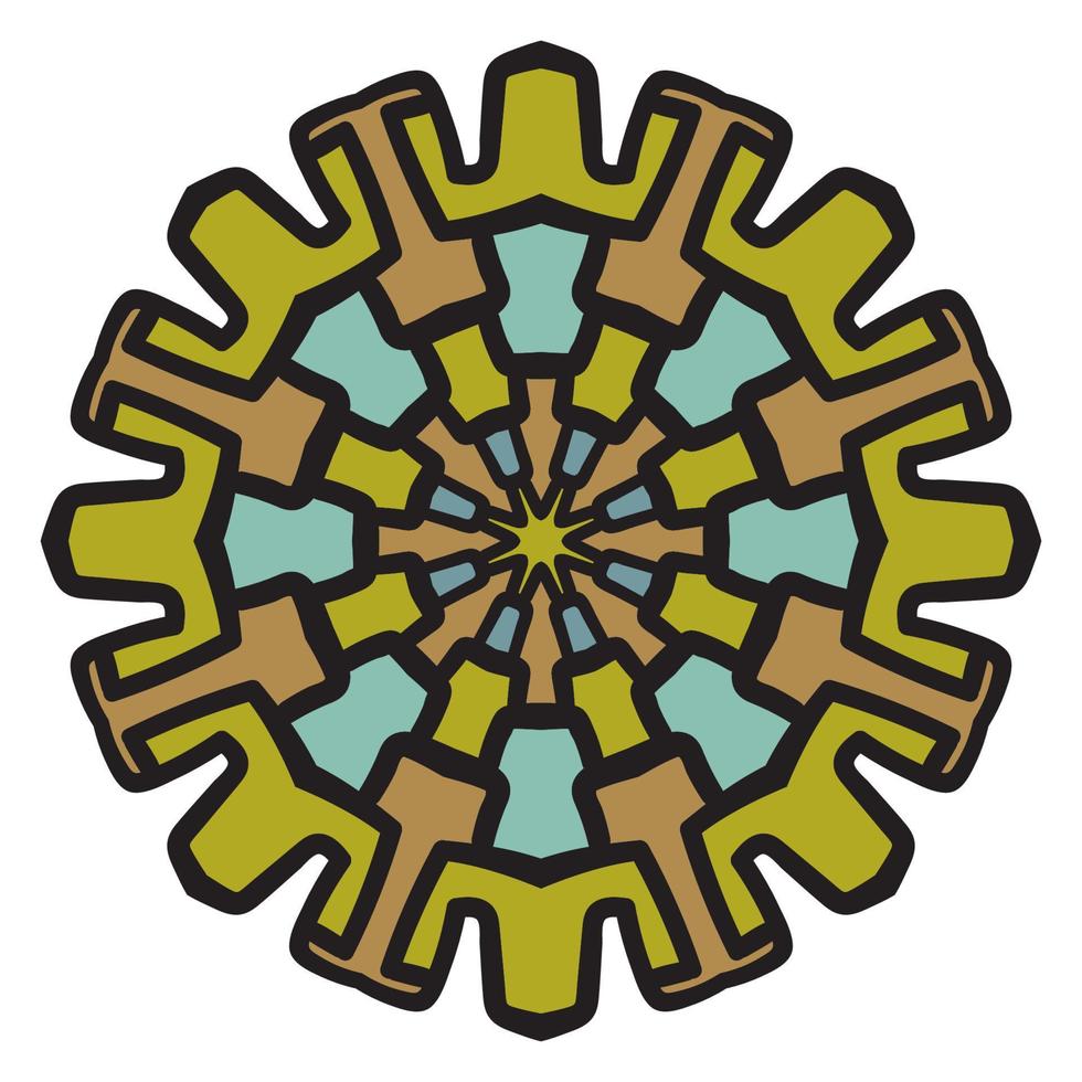 lindo mandala. flor ornamental redonda del doodle aislada en el fondo blanco. ornamento decorativo geométrico en estilo étnico oriental. vector