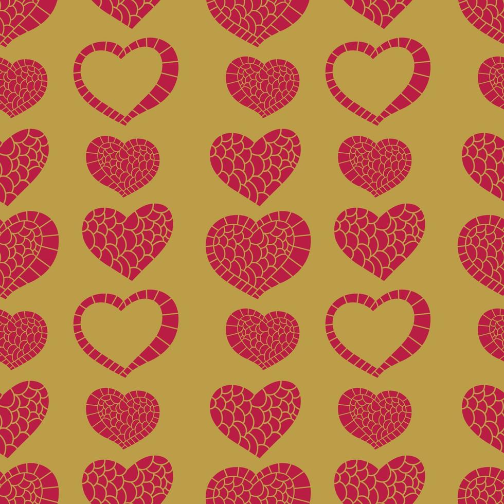 Doodle heart abstract colorful seamless pattern. Hand drawn romantic background. vector