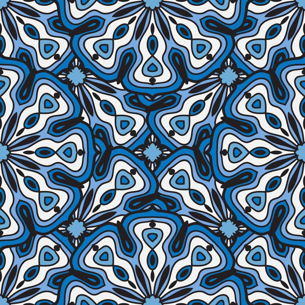 Abstract seamless pattern with mandala flower. Mosaic, tile, polka dot. Floral background. vector