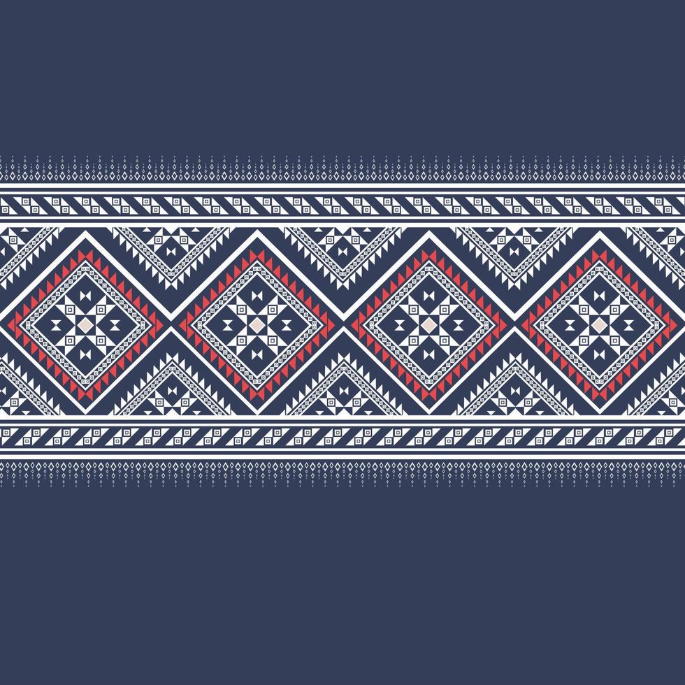 Geometric ethnic texture embroidery triangle design on dark blue background or wallpaper and clothing,skirt,carpet,wallpaper,clothing,wrapping,Batik,fabric, texture Vector, illustration styles vector