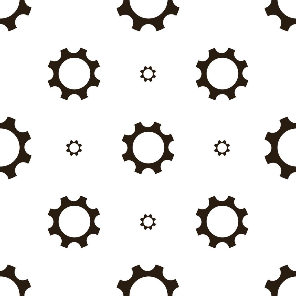 Seamless geometric pattern with gears. Black and white. vector