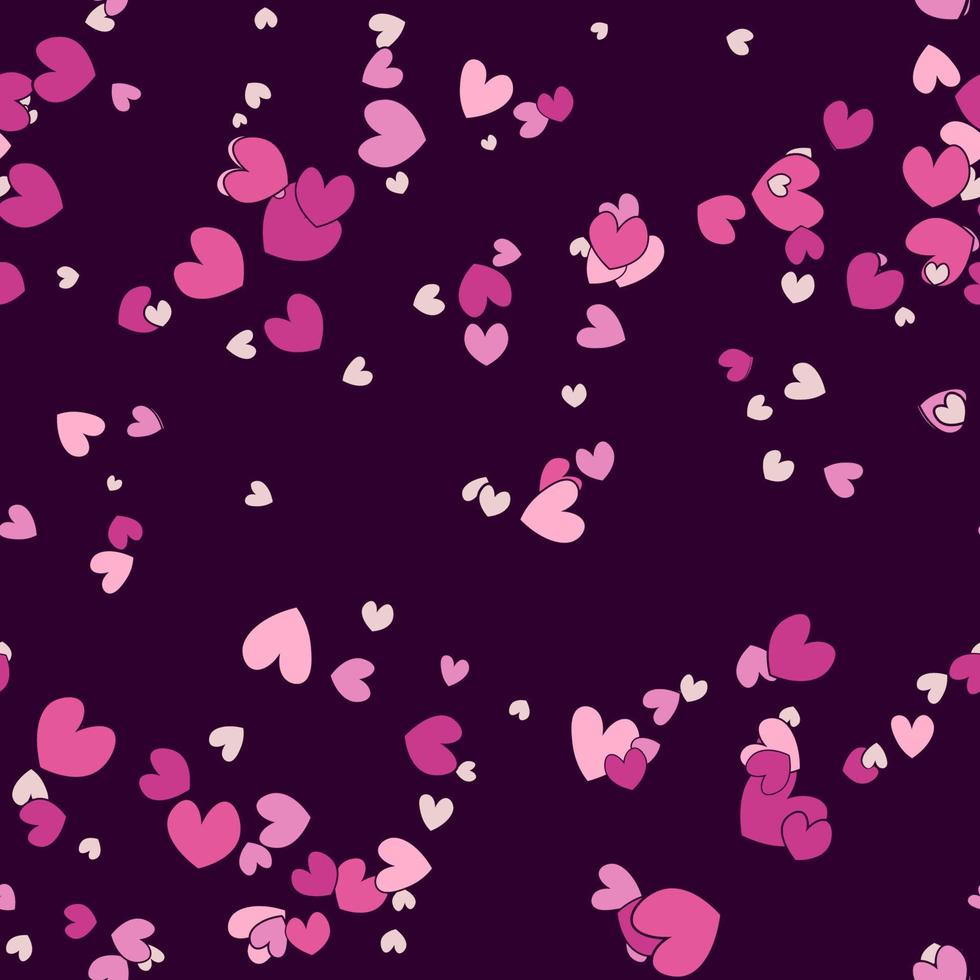 Doodle heart abstract pastel seamless pattern. Pink romantic background. vector