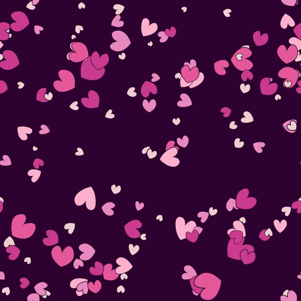 garabato corazón abstracto pastel de patrones sin fisuras. fondo romántico rosa. vector