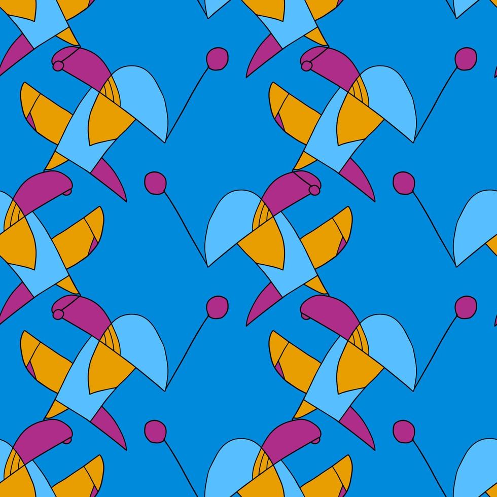 Cute abstract doodle artistic sketch seamless pattern. Background with crazy messy doodle art with different shapes, curls. Fantasy texture, textile, wrap, fabric. vector