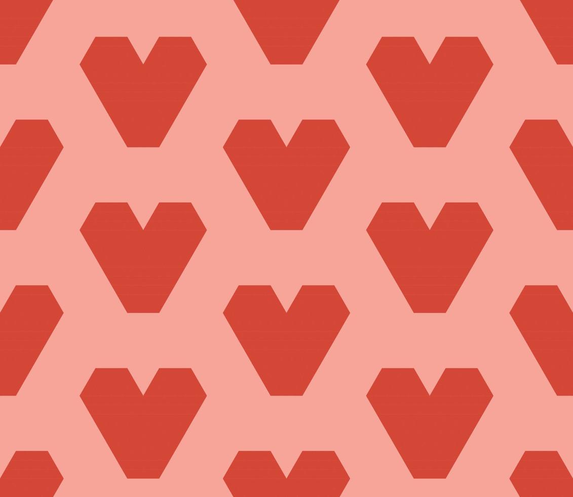 seamless patternaAbstract geometric seamless pattern with hearts, Valentine's Day background. vector