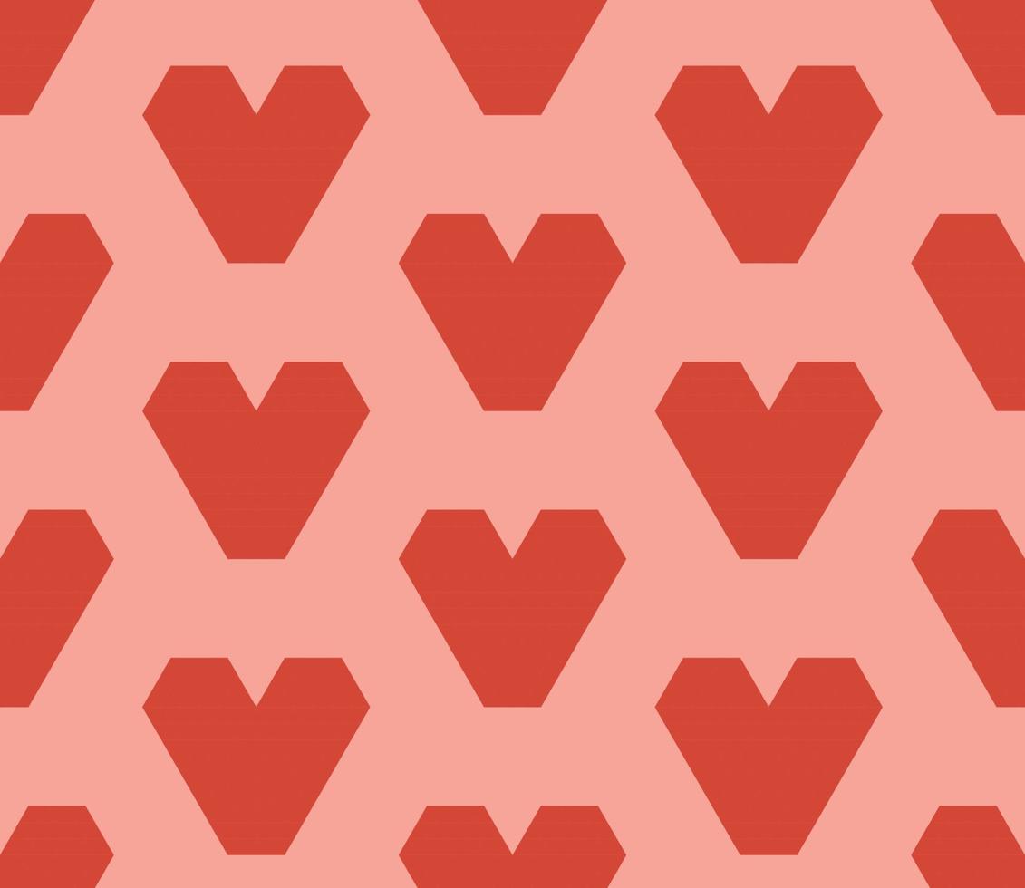 seamless patternaAbstract geometric seamless pattern with hearts, Valentine's Day background. vector