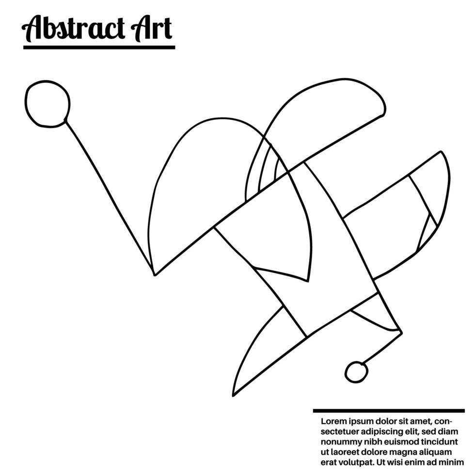 Lindo dibujo artístico abstracto doodle aislado sobre fondo blanco. arte del doodle desordenado loco con diferentes formas, rizos. tarjeta de fantasía. vector