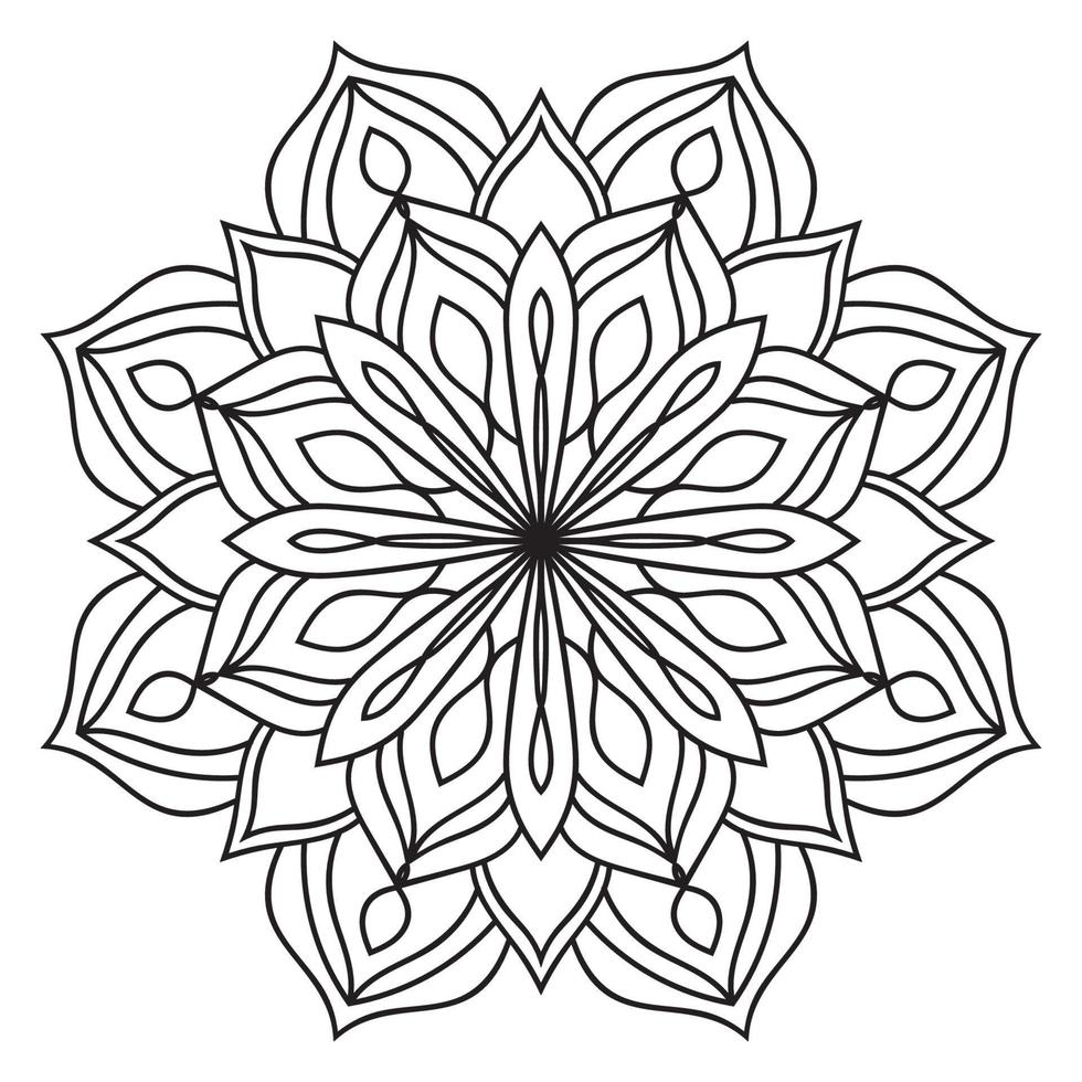 lindo mandala. flor ornamental redonda del doodle aislada en el fondo blanco. ornamento decorativo geométrico en estilo étnico oriental. vector