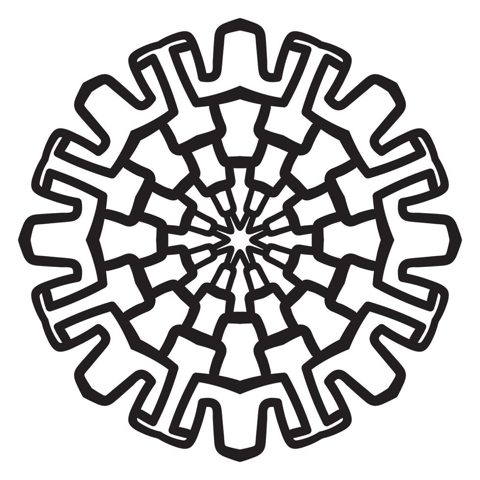 Cute Mandala. Ornamental round doodle flower isolated on white background. Geometric decorative ornament in ethnic oriental style. vector