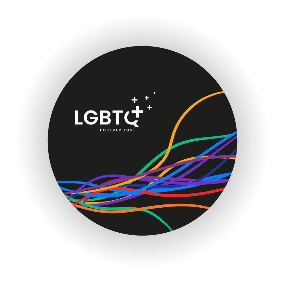 LGBTQ vector format with Rainbow lIne abstract vector, illustration