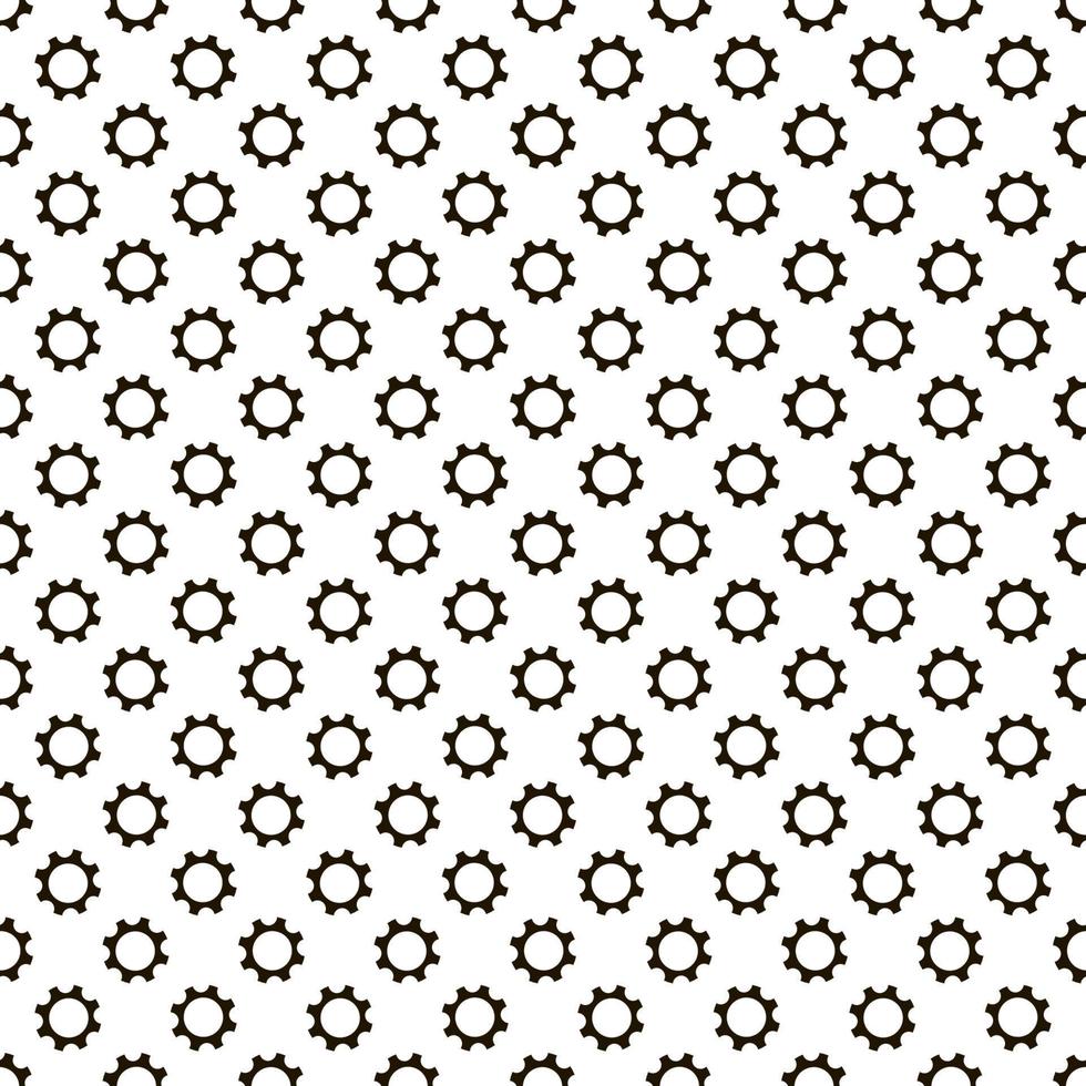 Seamless geometric pattern with gears. Black and white. vector