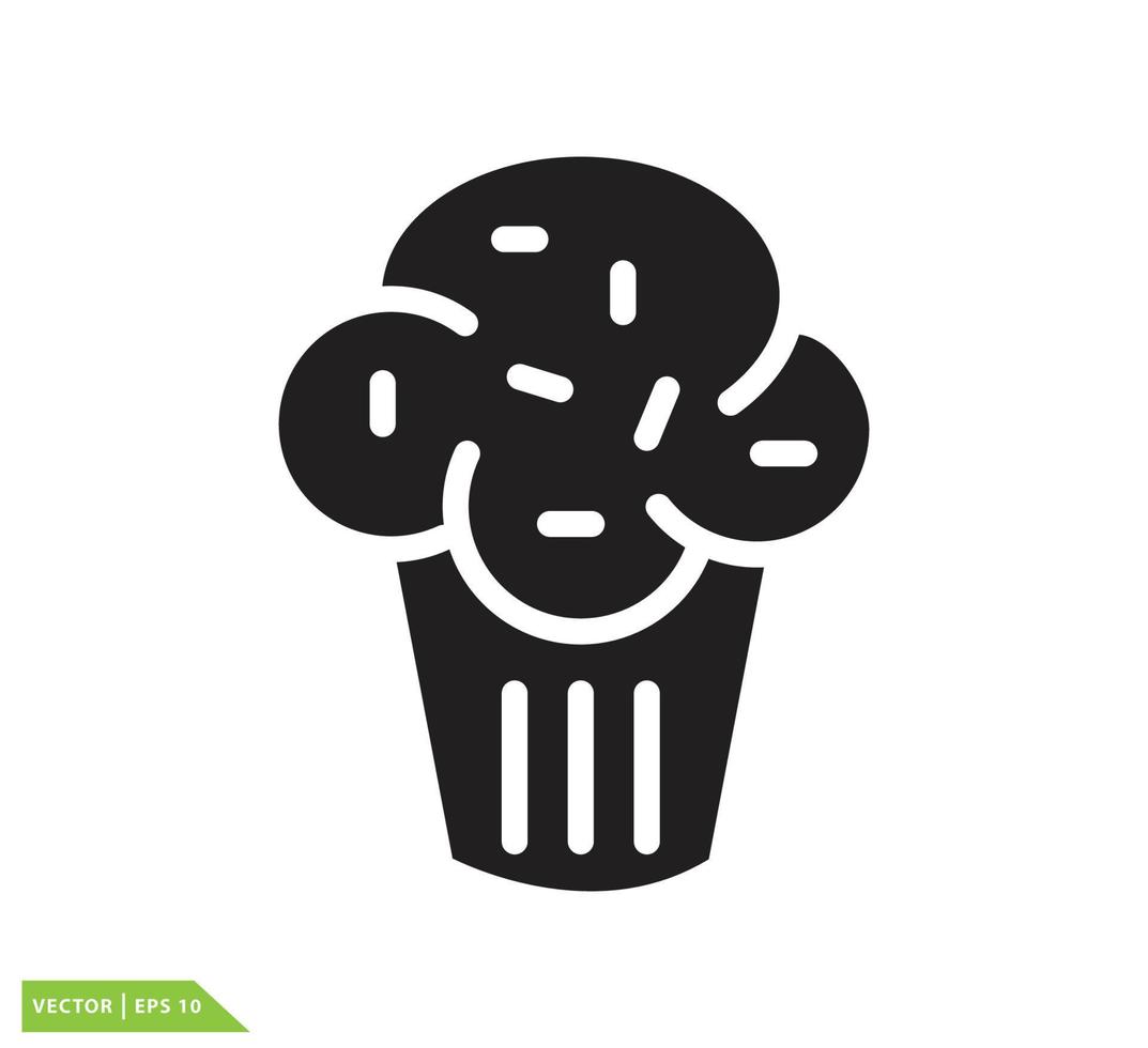 Cup cake icon vector logo design template