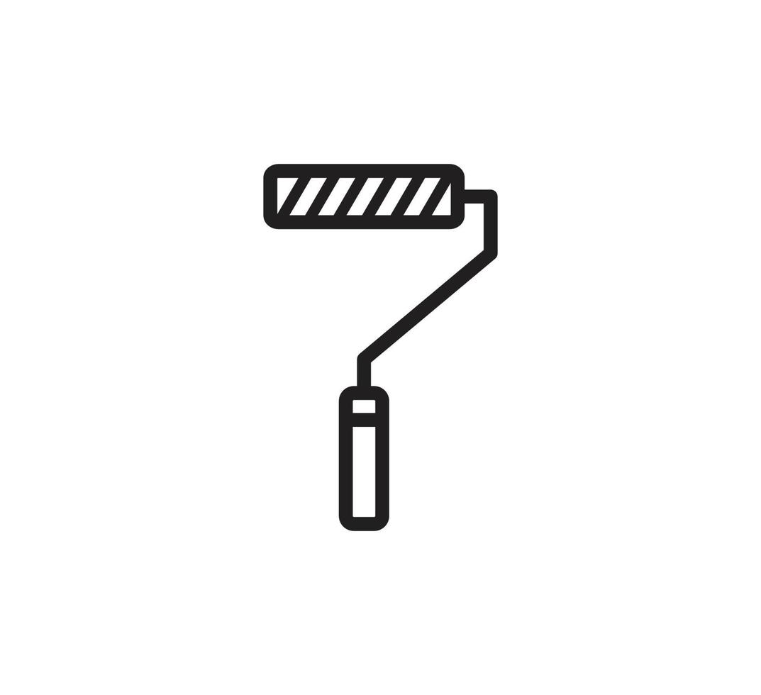 Paint roller brush icon vector logo template