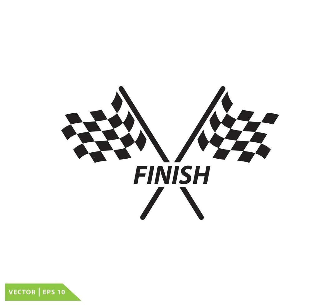 Flag race icon vector logo design illustration