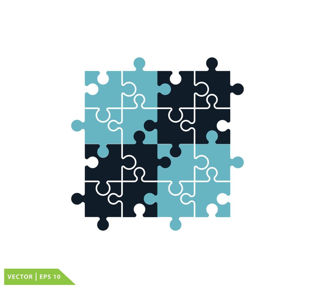 Puzzle icon vector logo design template