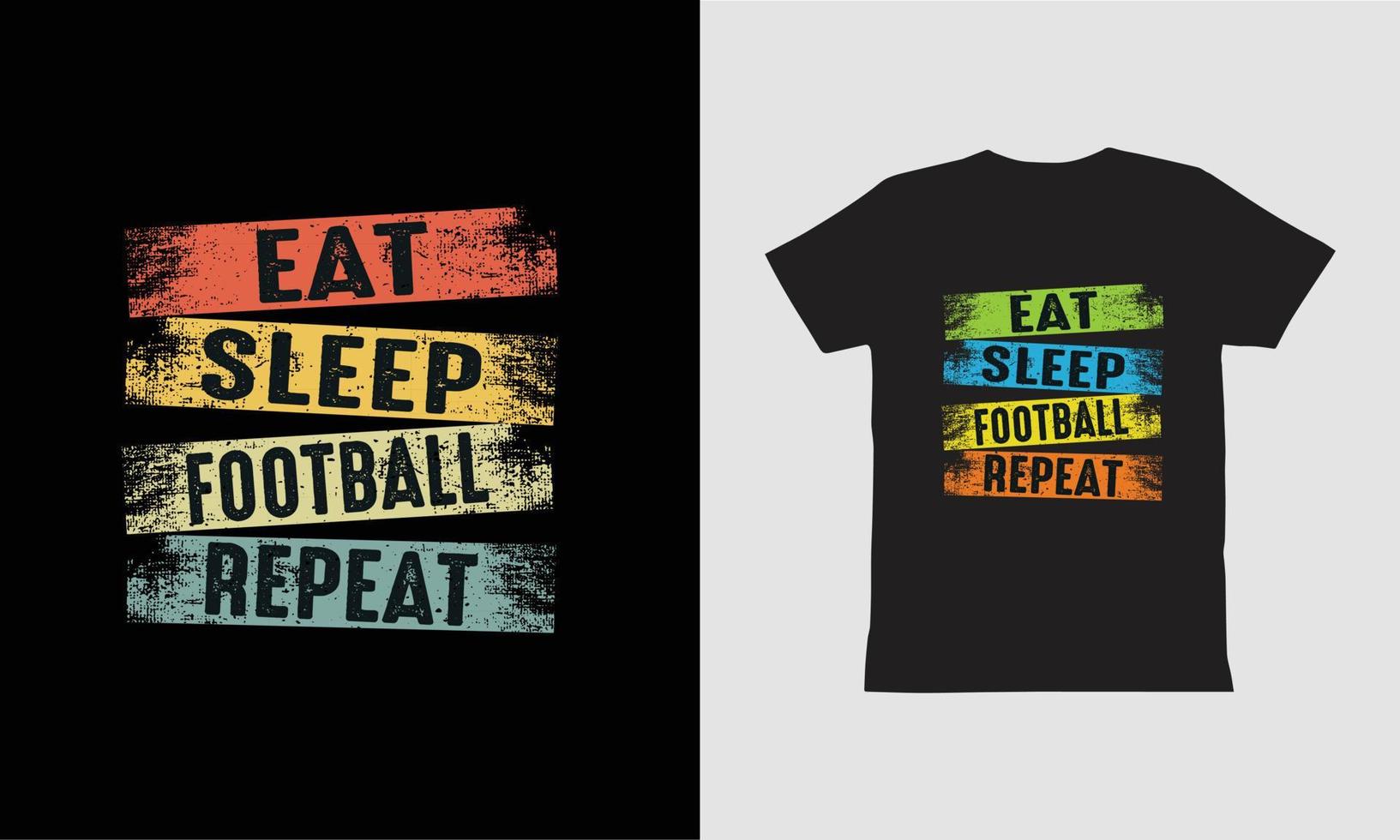 diseño de camiseta de repetición de fútbol eat sleep vector