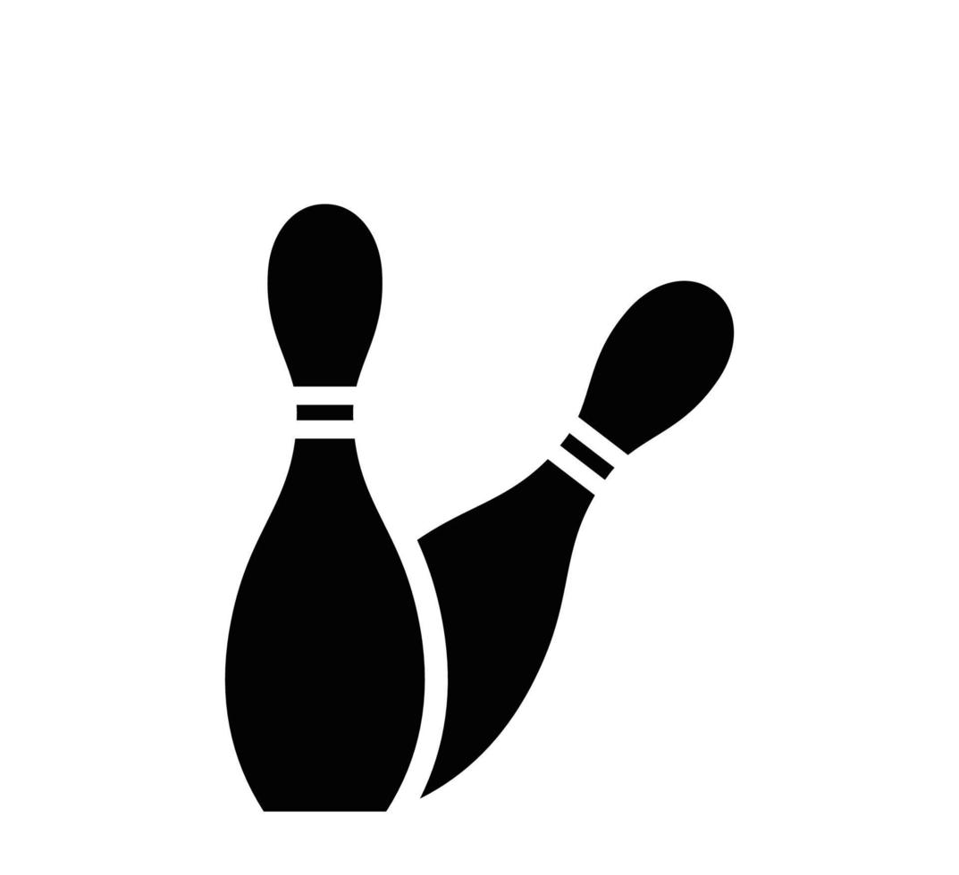 Pin bowling icon vector logo design style flat trendy