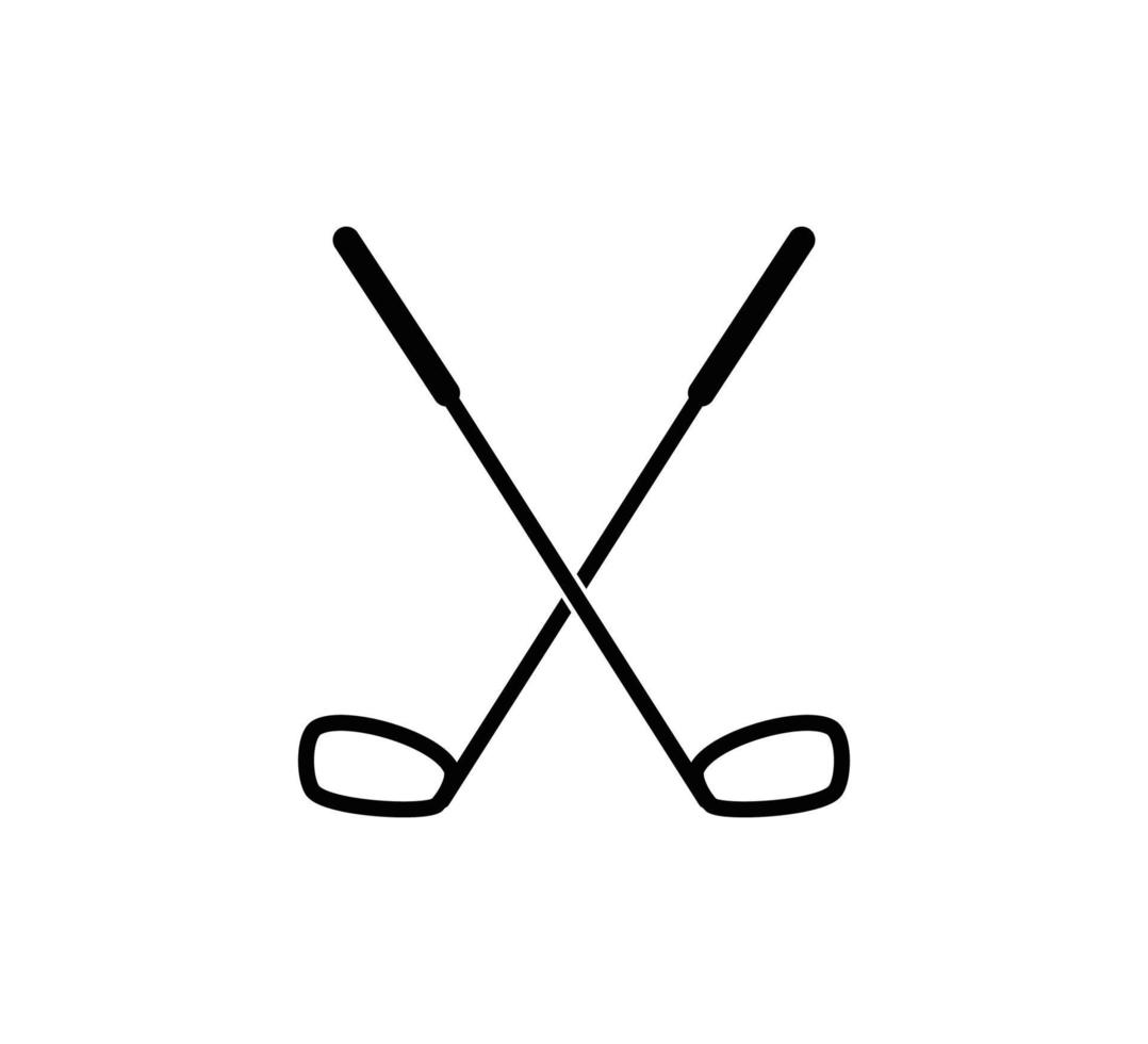 Stick golf icon vector logo template