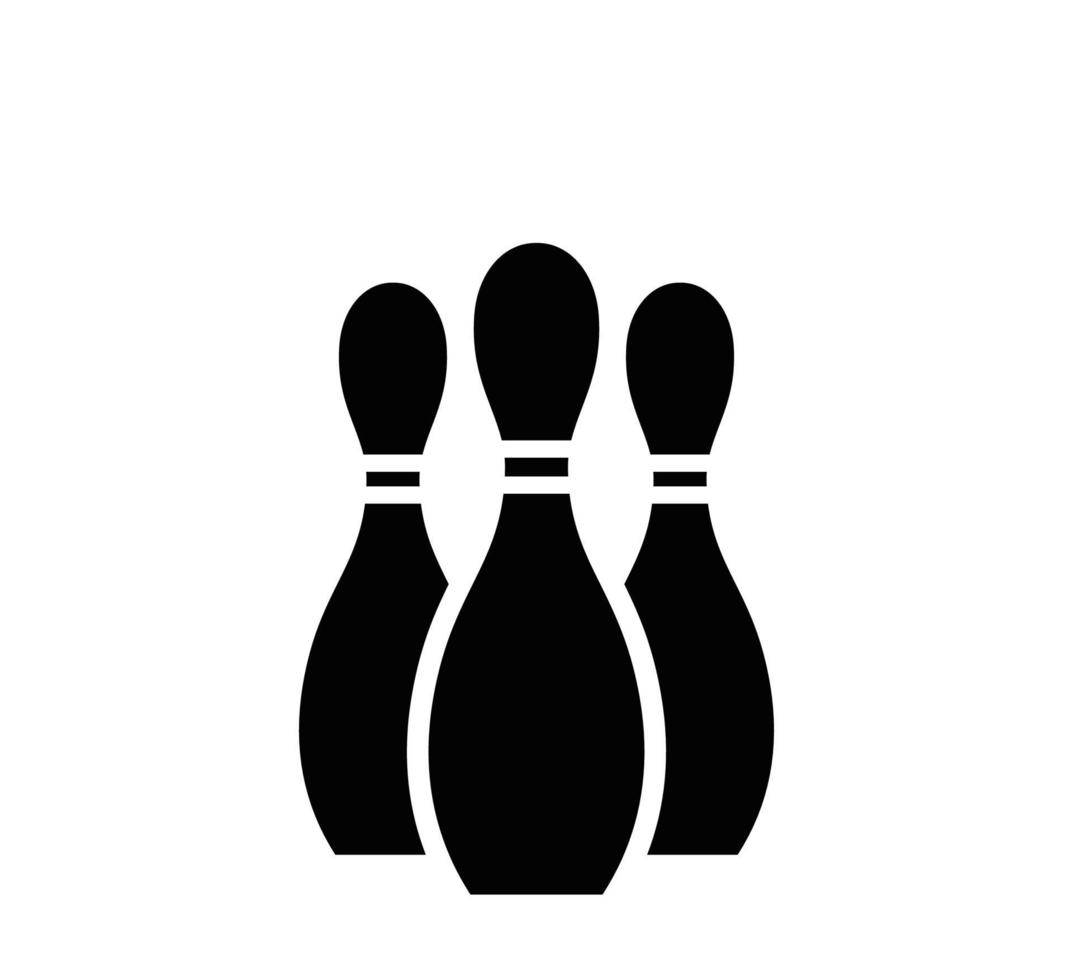 Pin bowling icon vector logo design style flat trendy