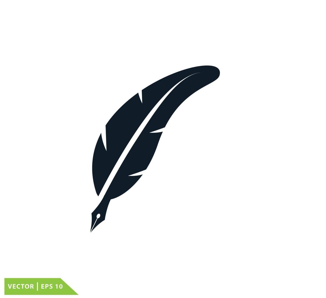Fountain pen icon vector logo design template