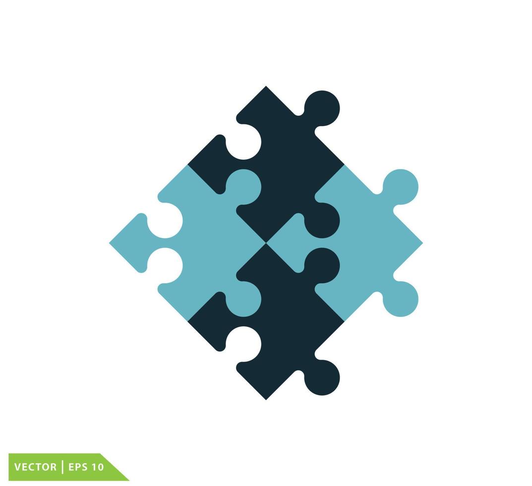 Puzzle icon vector logo design template