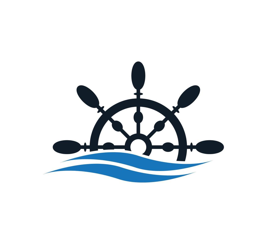 Nautical icon ,steering wheel icon vector logo design template