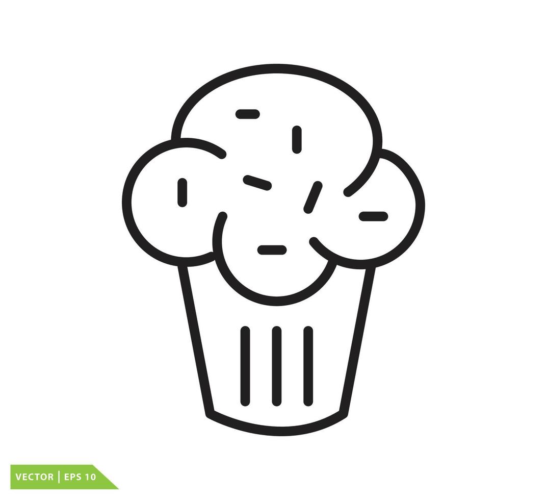 Cup cake icon vector logo design template