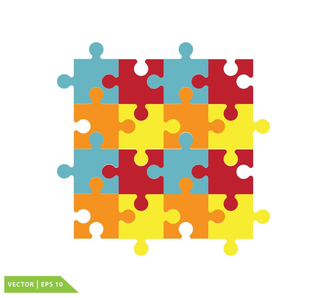 Puzzle icon vector logo design template