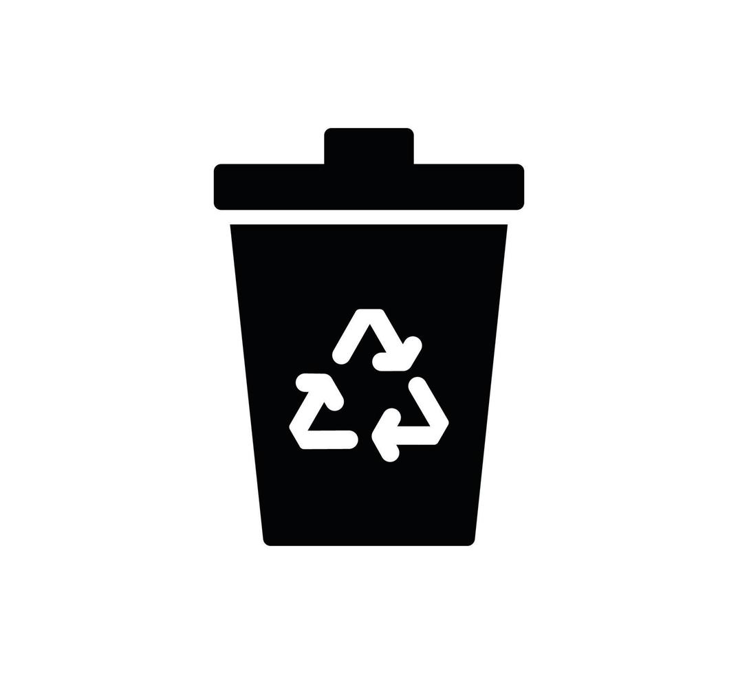 icono de reciclaje, plantilla de diseño de logotipo de vector de icono de basura