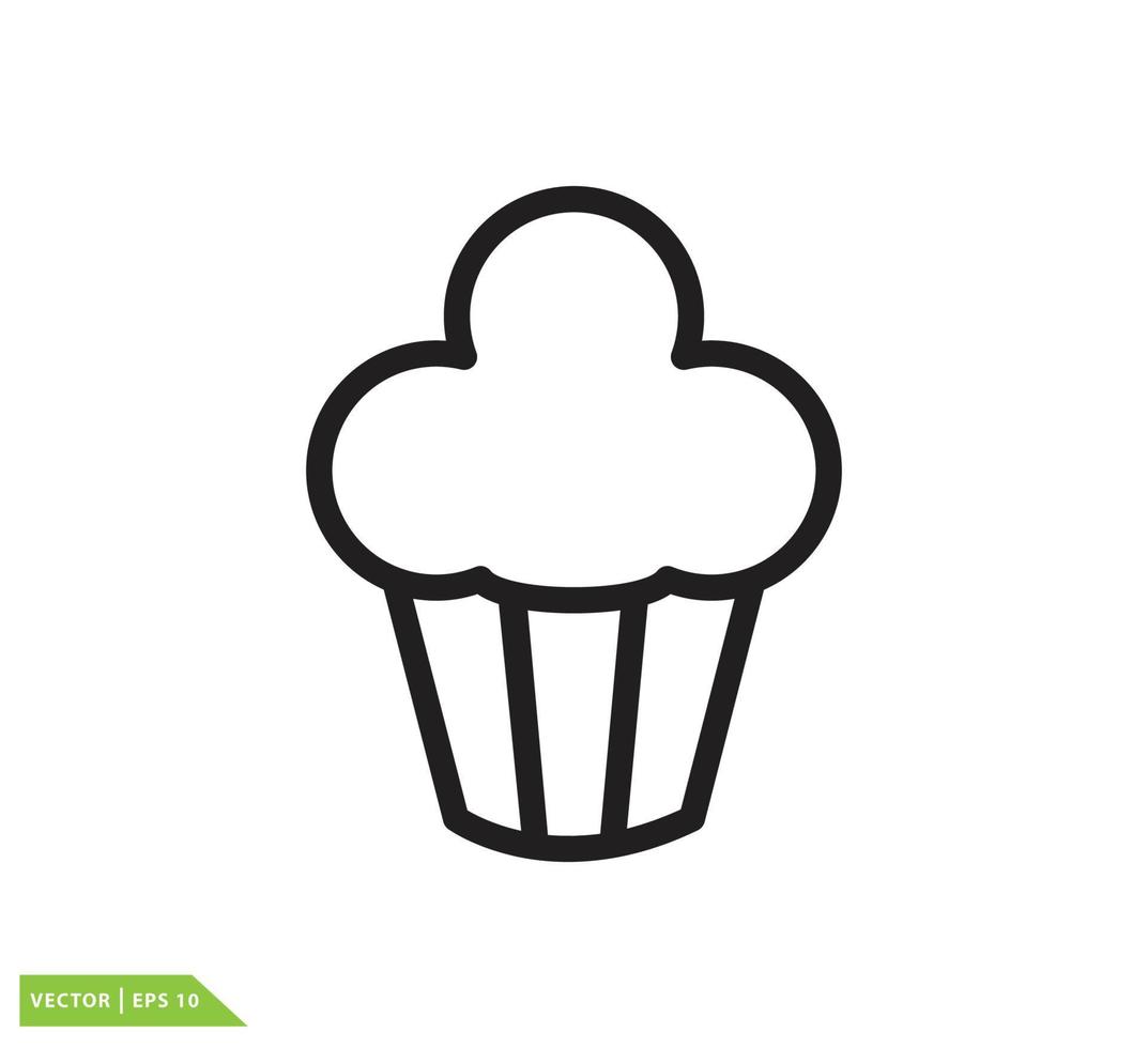 Cup cake icon vector logo design template