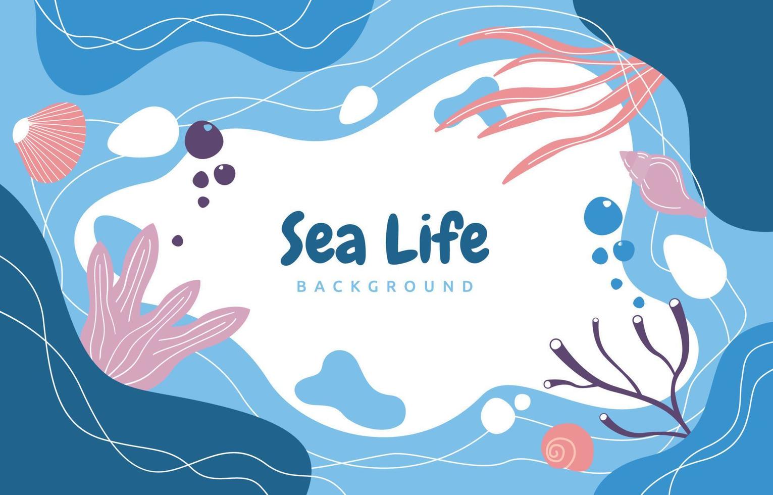 Ocean Underwater Life Sea Beach Text Space Background vector