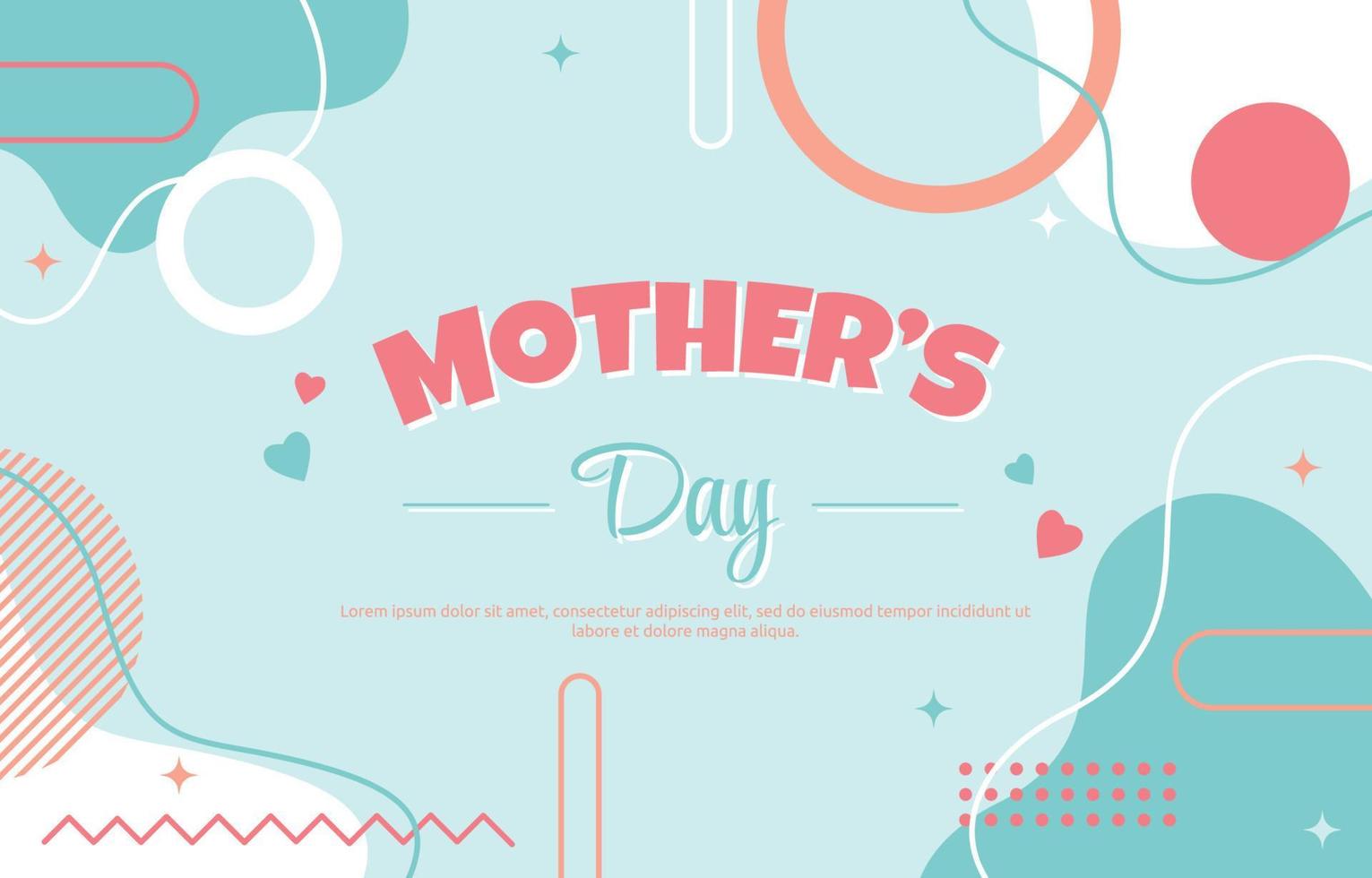 Happy Mother Day Family Gift Card Memphis Abstract Style vector