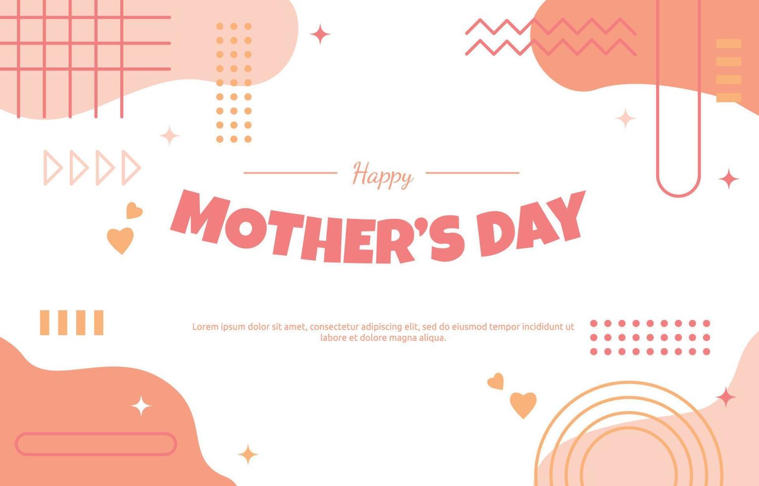 Happy Mother Day Family Gift Card Memphis Abstract Style vector