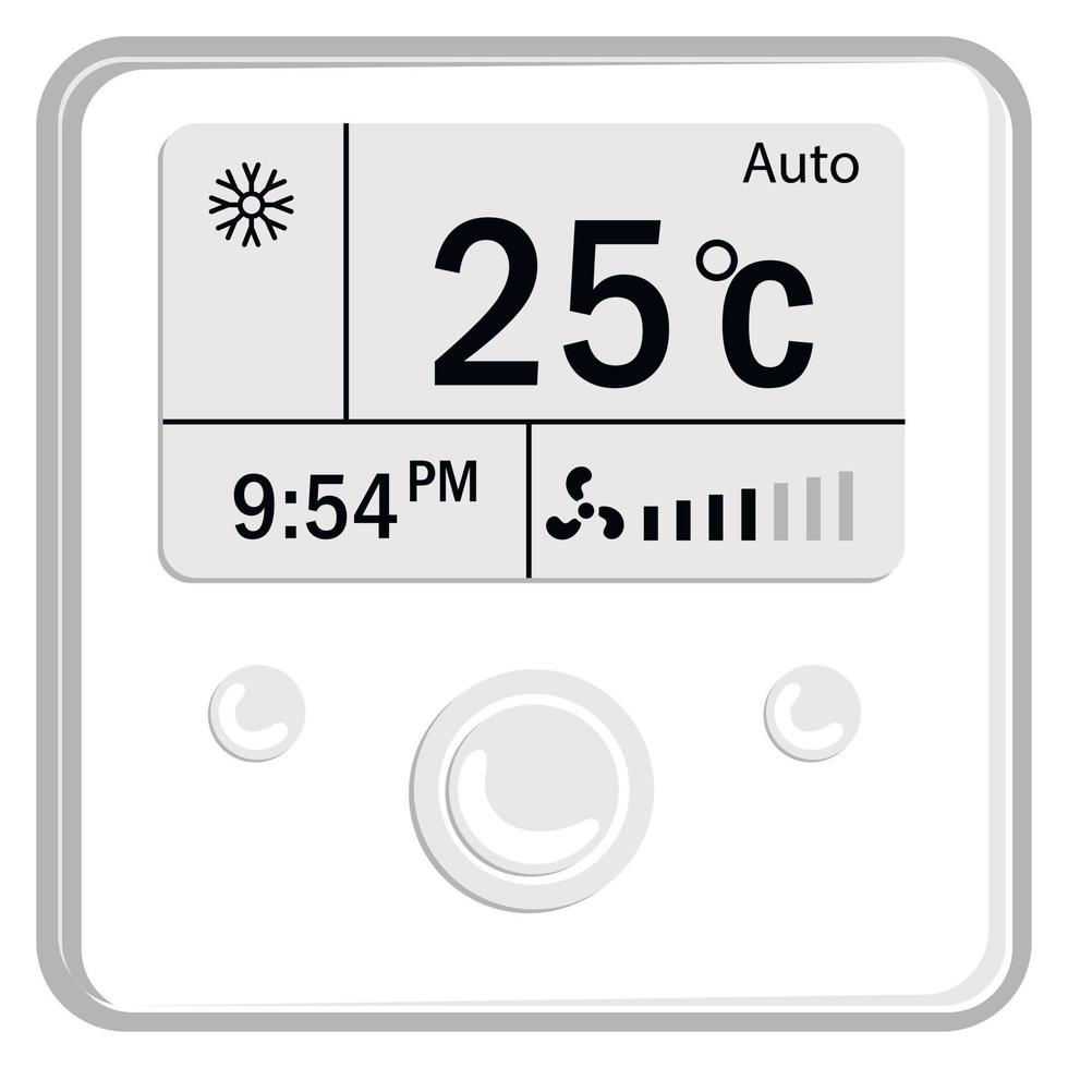 panel de control de aire acondicionado montado en la pared con pantalla e indicadores vector