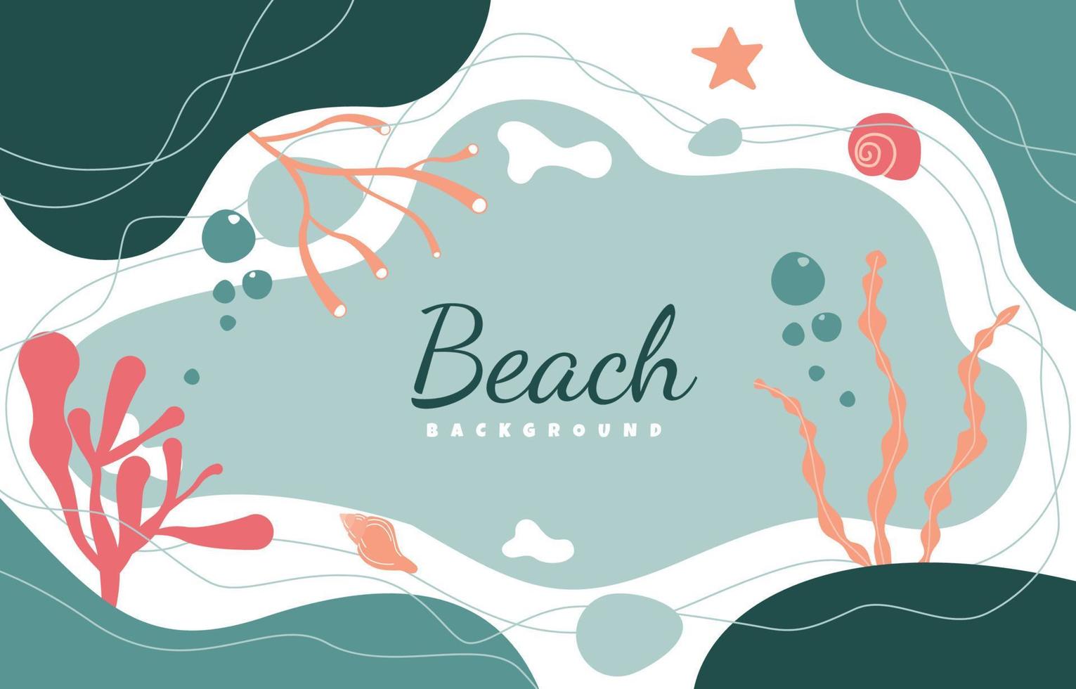 Ocean Underwater Life Sea Beach Text Space Background vector