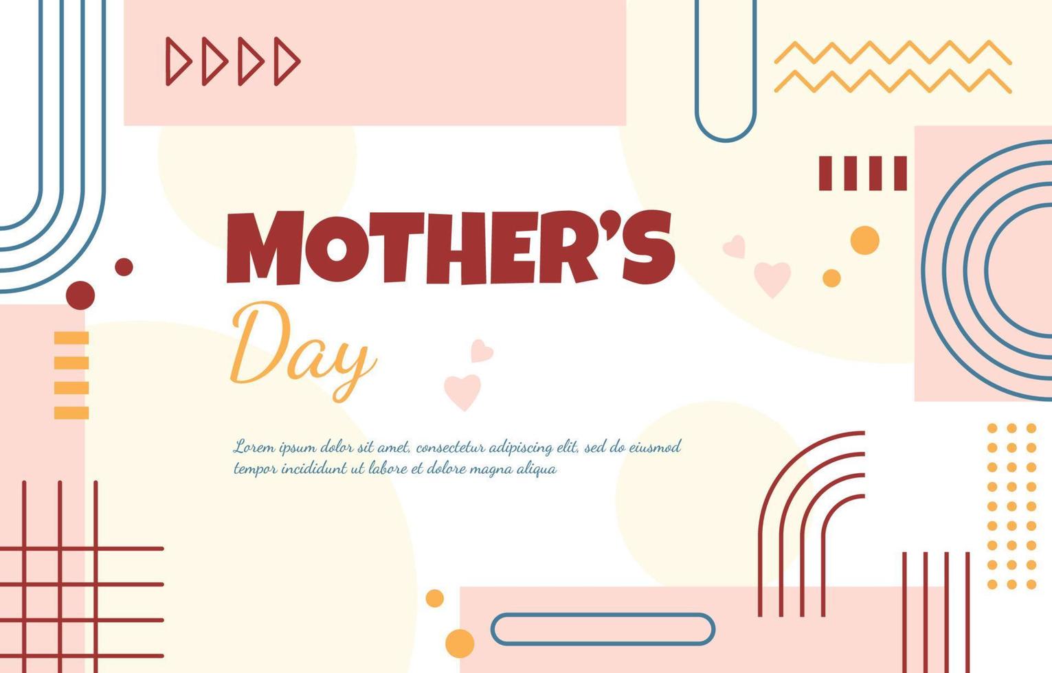 Happy Mother Day Family Gift Card Memphis Abstract Style vector