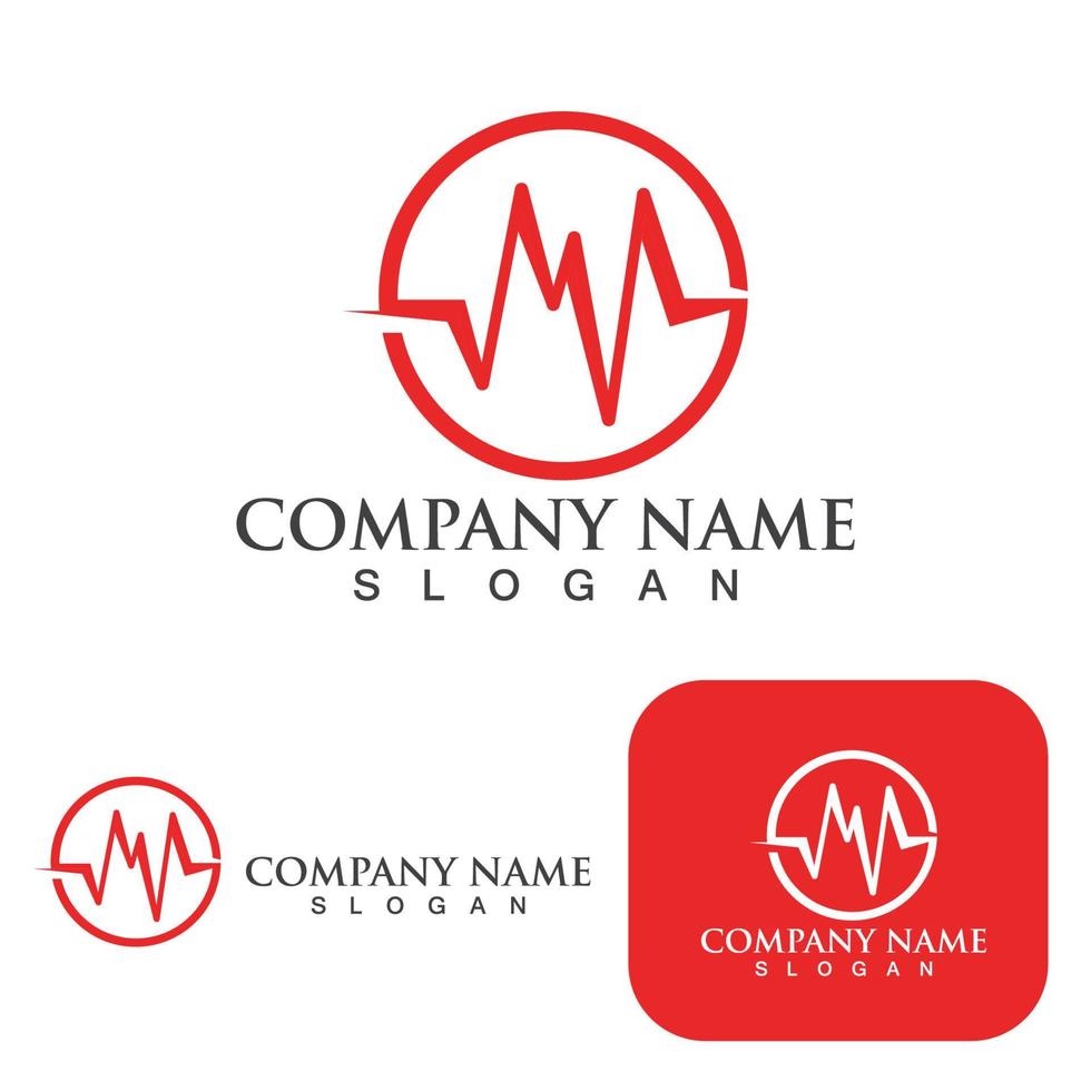 Heartbeat  logo and symbol template design element vector