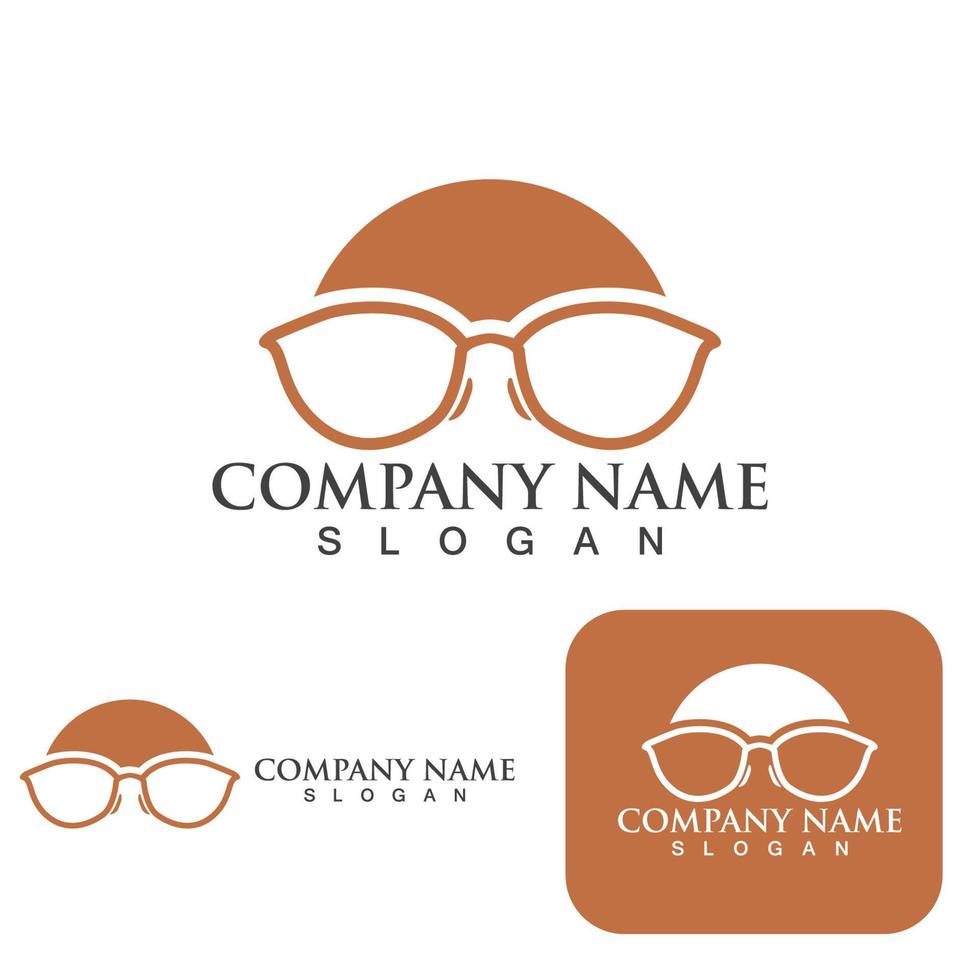 GLASSES logo and symbol template design element vector