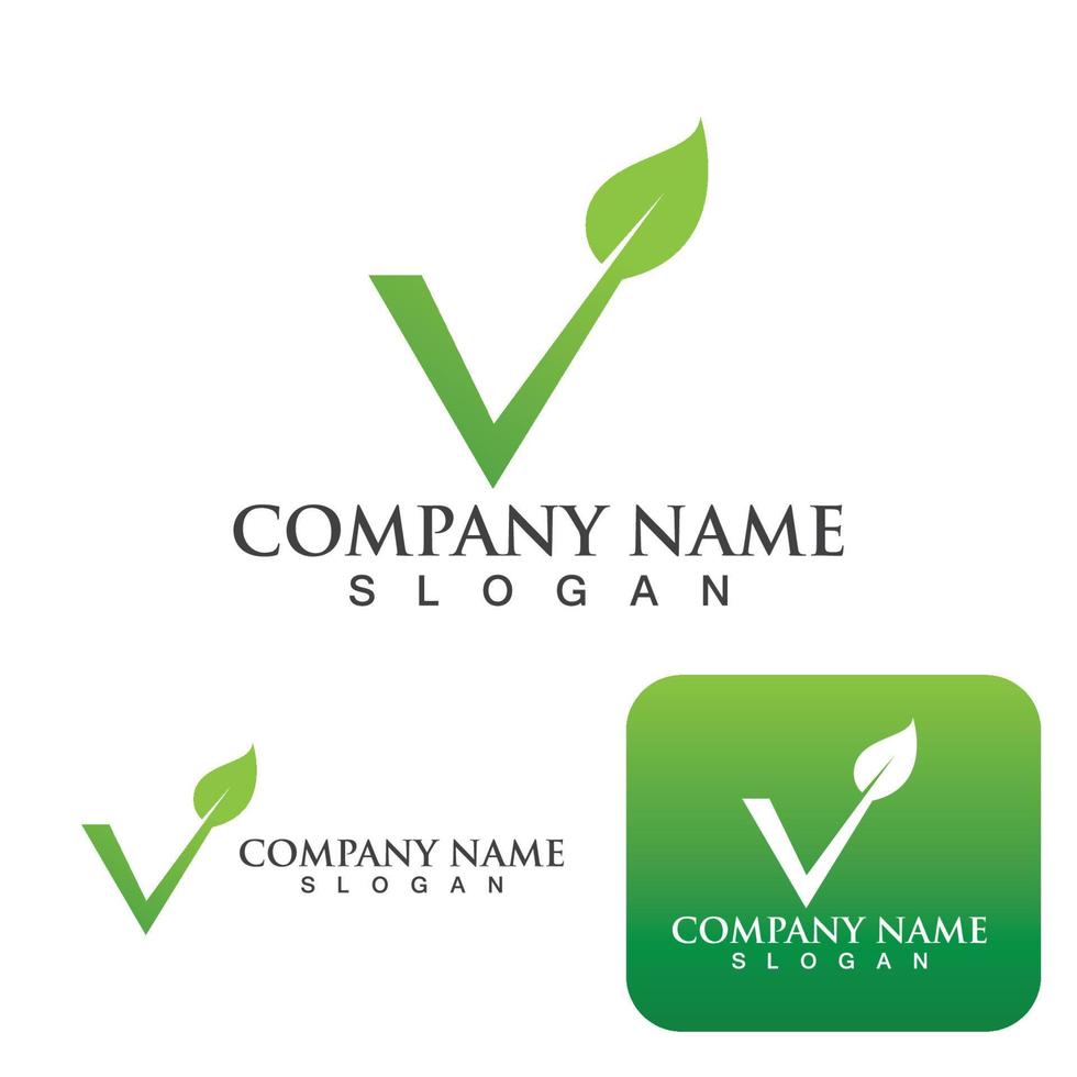 Green  leaf ecology Logo nature element vector