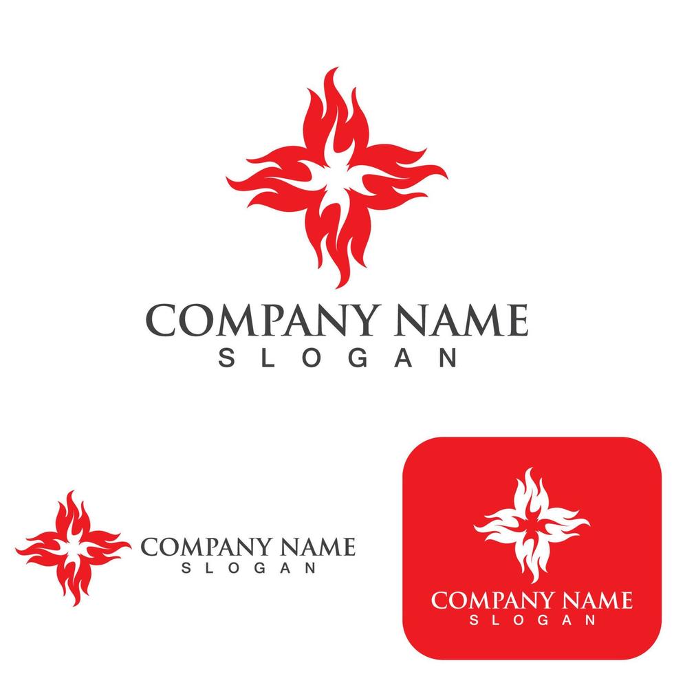 Fire Logo Template  Flame Symbol  Icon Vector