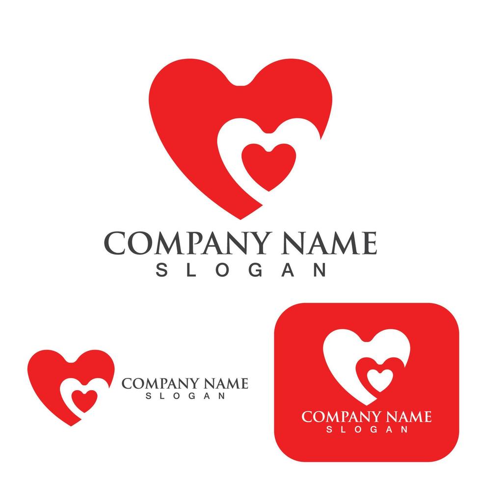 Love logo Vector icon illustration design Template