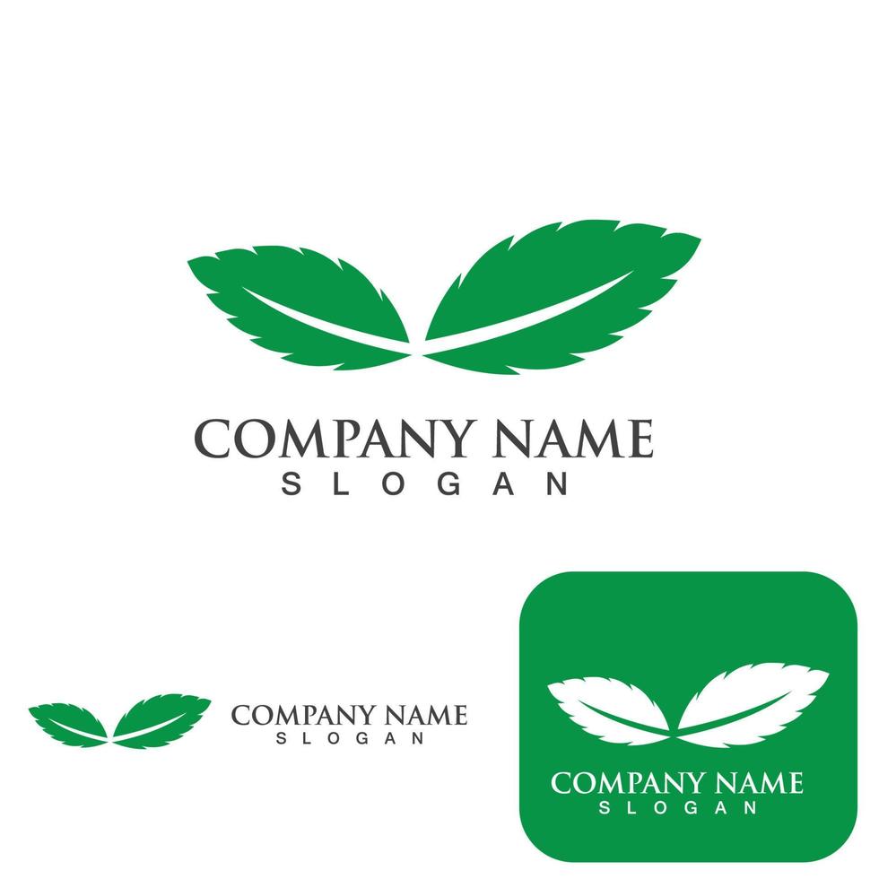 Mint leaves flat vector icon