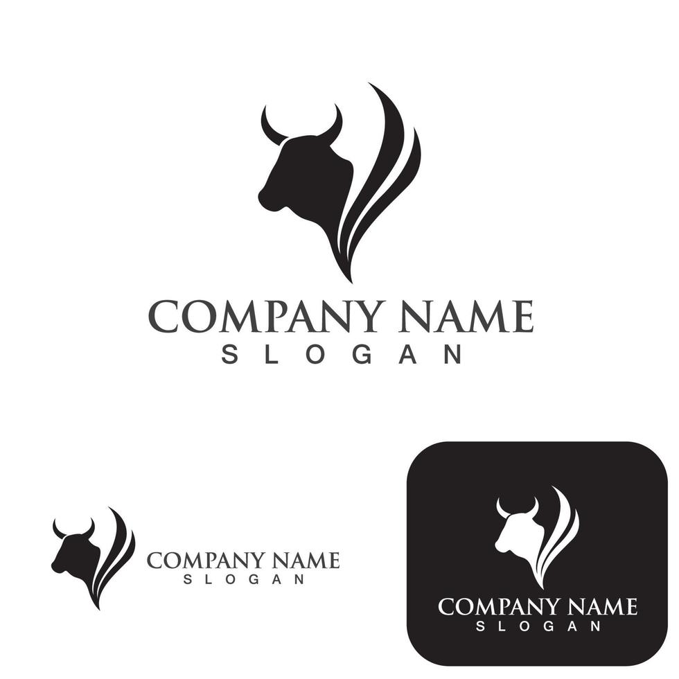 Cow head symbols and  logo vector template