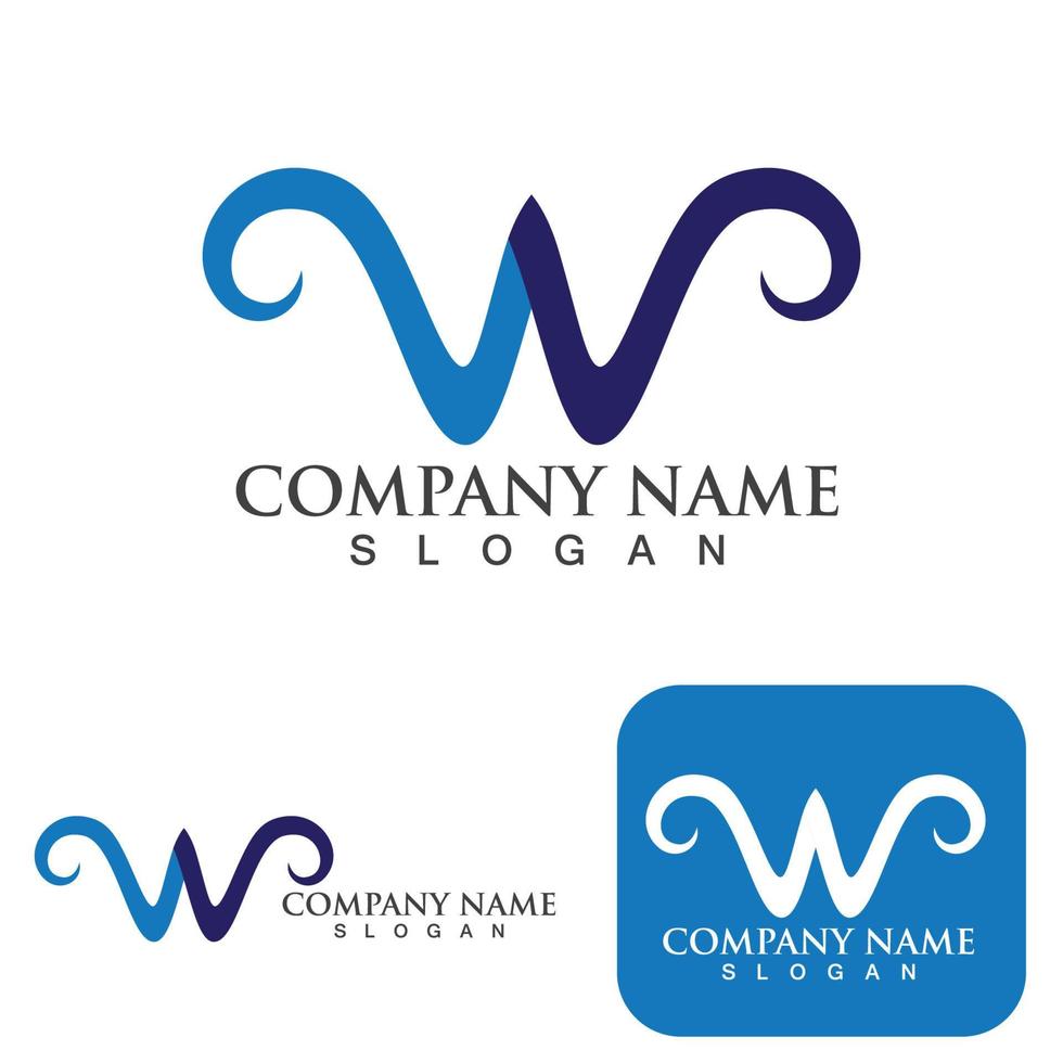 W Letter Logo Template vector